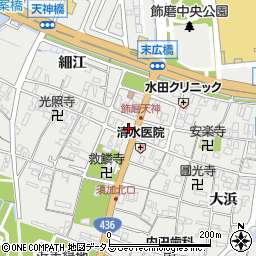 兵庫県姫路市飾磨区天神104周辺の地図