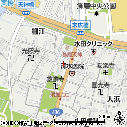 兵庫県姫路市飾磨区天神102周辺の地図