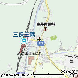 三隅駅前簡易郵便局周辺の地図