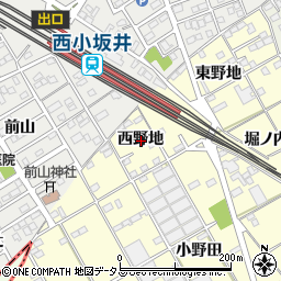 愛知県豊川市平井町西野地周辺の地図