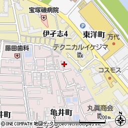 亀井町テラスハウス周辺の地図