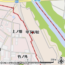愛知県豊川市行明町甲下り松周辺の地図