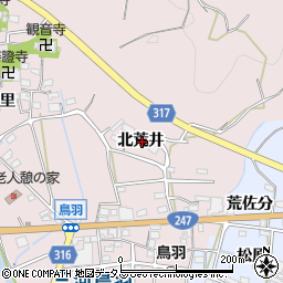 愛知県西尾市鳥羽町北荒井周辺の地図