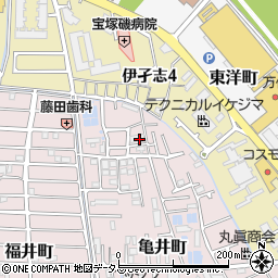 兵庫県宝塚市亀井町3周辺の地図