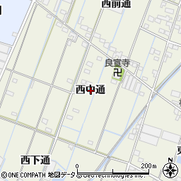 愛知県西尾市一色町酒手島西中通周辺の地図