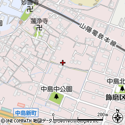 兵庫県姫路市飾磨区中島71-1周辺の地図