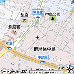 兵庫県姫路市飾磨区中島669周辺の地図