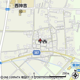 兵庫県加古川市西神吉町中西周辺の地図