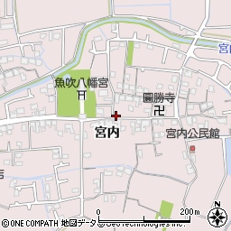 兵庫県姫路市網干区宮内198周辺の地図