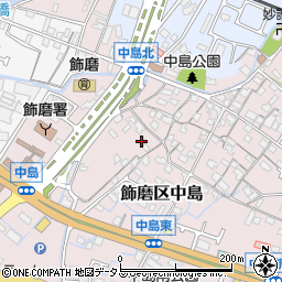 兵庫県姫路市飾磨区中島694周辺の地図