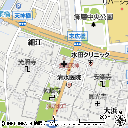兵庫県姫路市飾磨区天神150周辺の地図