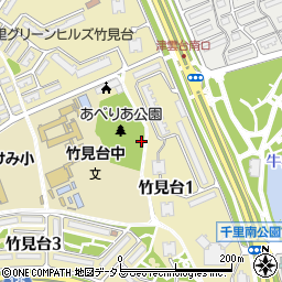 大阪府吹田市竹見台1丁目周辺の地図