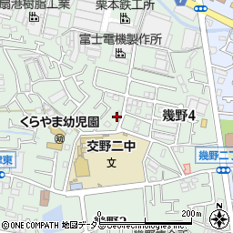 大阪府交野市幾野周辺の地図