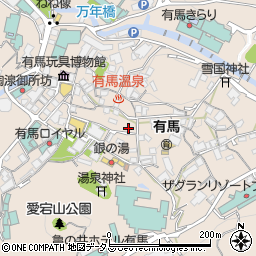 兵庫県神戸市北区有馬町1036周辺の地図