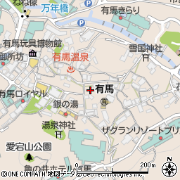 兵庫県神戸市北区有馬町1062周辺の地図