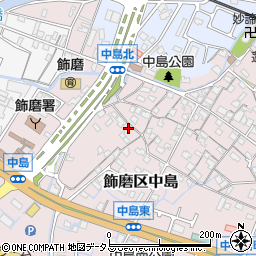 兵庫県姫路市飾磨区中島691周辺の地図
