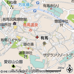 兵庫県神戸市北区有馬町1156周辺の地図