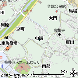 京都府相楽郡和束町釜塚中溝周辺の地図