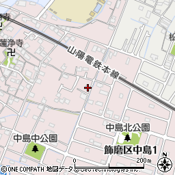 兵庫県姫路市飾磨区中島77周辺の地図