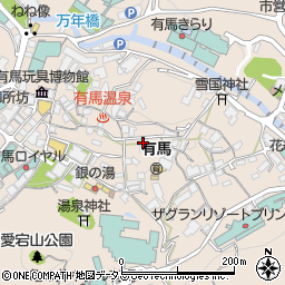 兵庫県神戸市北区有馬町1153周辺の地図