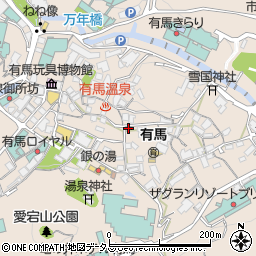 兵庫県神戸市北区有馬町1157周辺の地図
