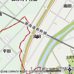 愛知県豊川市伊奈町流田周辺の地図