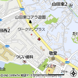 炭火焼肉七輪 吹田山田店周辺の地図