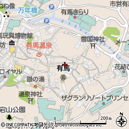 兵庫県神戸市北区有馬町1074周辺の地図