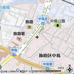 兵庫県姫路市飾磨区中島679-3周辺の地図