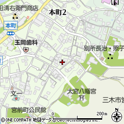 兵庫県三木市本町2丁目15周辺の地図