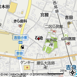 愛知県西尾市吉良町吉田（石池）周辺の地図