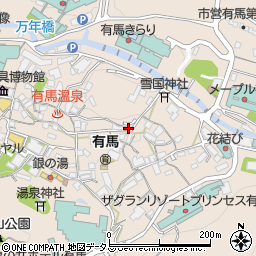 兵庫県神戸市北区有馬町1136周辺の地図