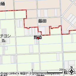 愛知県豊橋市大村町野添周辺の地図