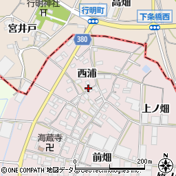 愛知県豊橋市長瀬町西浦周辺の地図