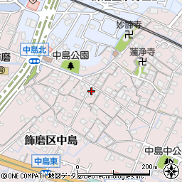 兵庫県姫路市飾磨区中島986-7周辺の地図