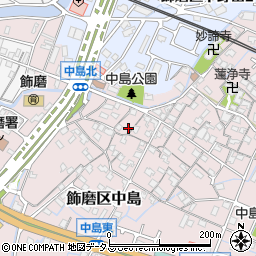 兵庫県姫路市飾磨区中島1064-2周辺の地図