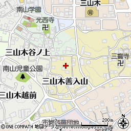 京都府京田辺市三山木善入山周辺の地図