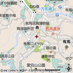 兵庫県神戸市北区有馬町1009周辺の地図