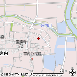 兵庫県姫路市網干区宮内34周辺の地図