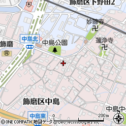 兵庫県姫路市飾磨区中島1068周辺の地図