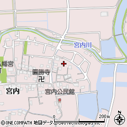 兵庫県姫路市網干区宮内36周辺の地図