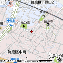 兵庫県姫路市飾磨区中島1076周辺の地図