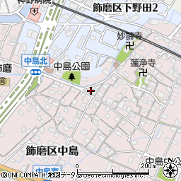 兵庫県姫路市飾磨区中島1074周辺の地図