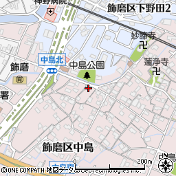兵庫県姫路市飾磨区中島1066周辺の地図