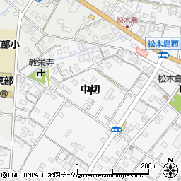 愛知県西尾市一色町松木島中切周辺の地図