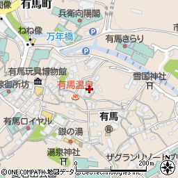 兵庫県神戸市北区有馬町392周辺の地図
