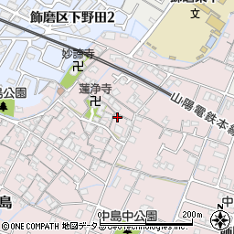 兵庫県姫路市飾磨区中島908-4周辺の地図