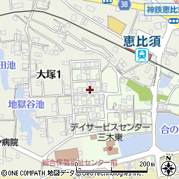 兵庫県三木市君が峰町1-21周辺の地図
