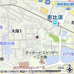兵庫県三木市君が峰町1-18周辺の地図