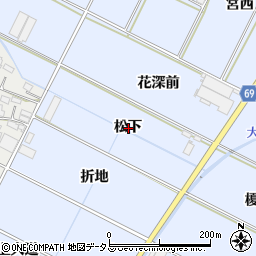 愛知県豊橋市下条東町松下周辺の地図